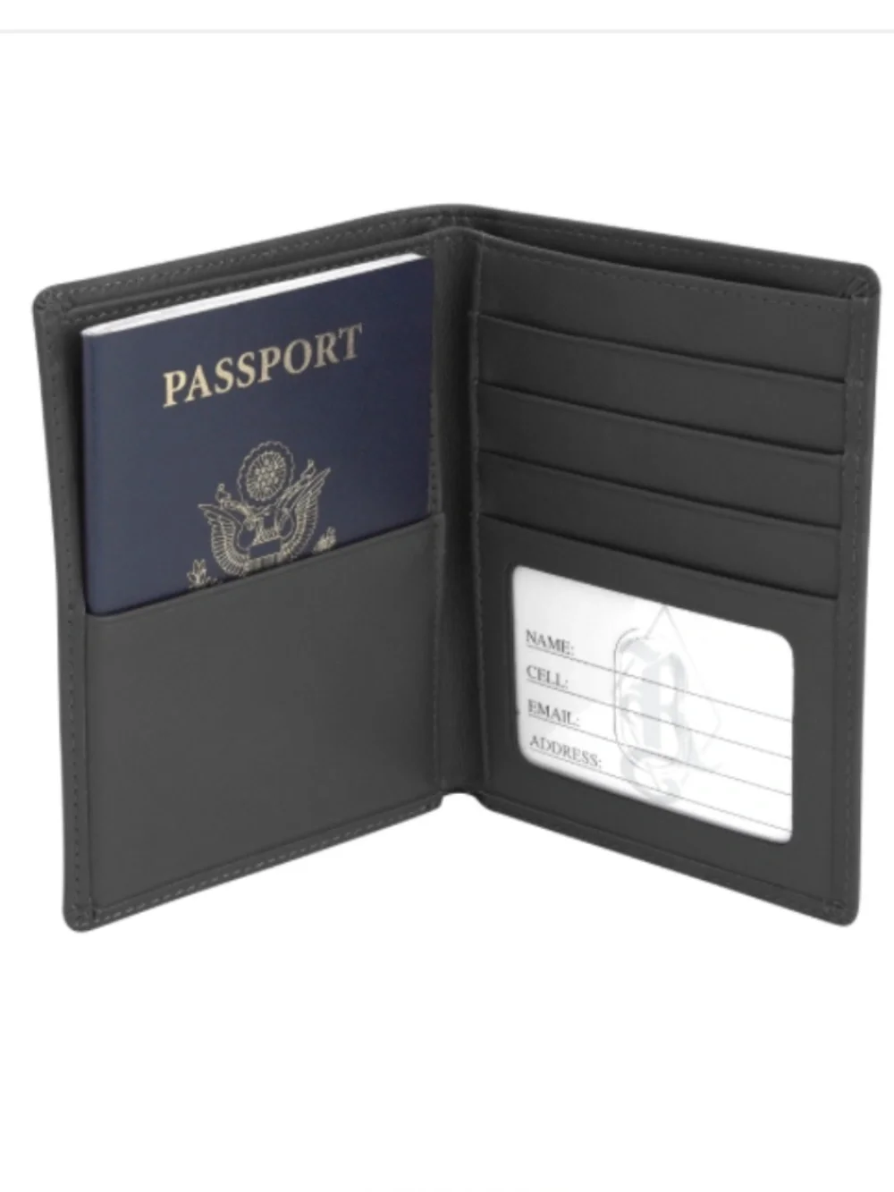 ROYCE - RFID Blocking Passport Travel Wallet, Black